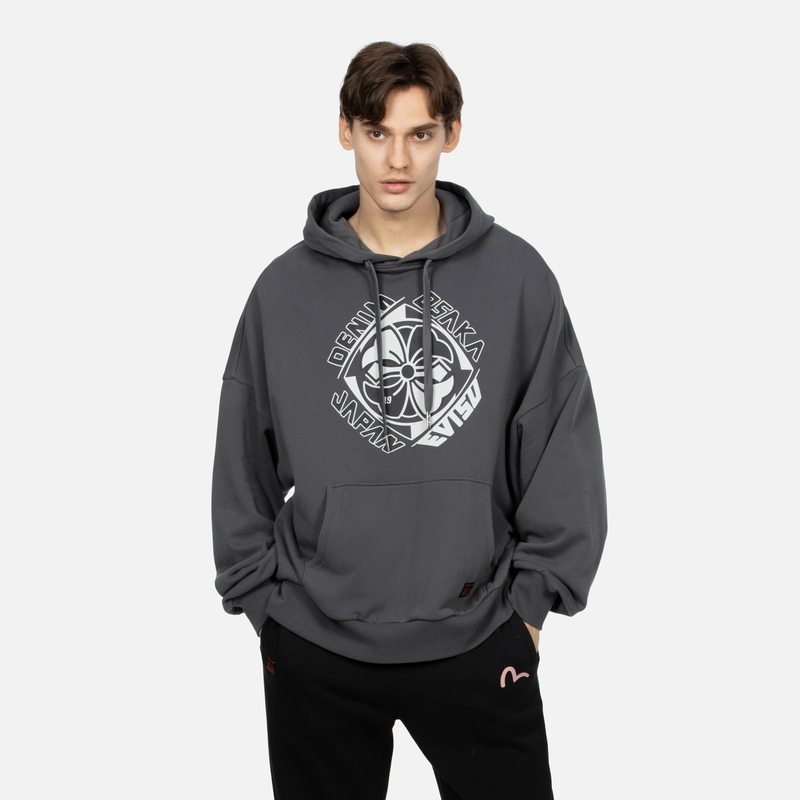 Shop EVISU 寬鬆版花卉圖案連帽衫 2EAHTM3SW1105LFCT