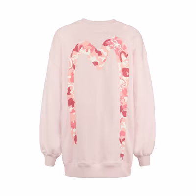 EVISU Pink Buddha Head Camo M-Print Long Sweatshirt Unisex. 2EAHTW0SW399OS