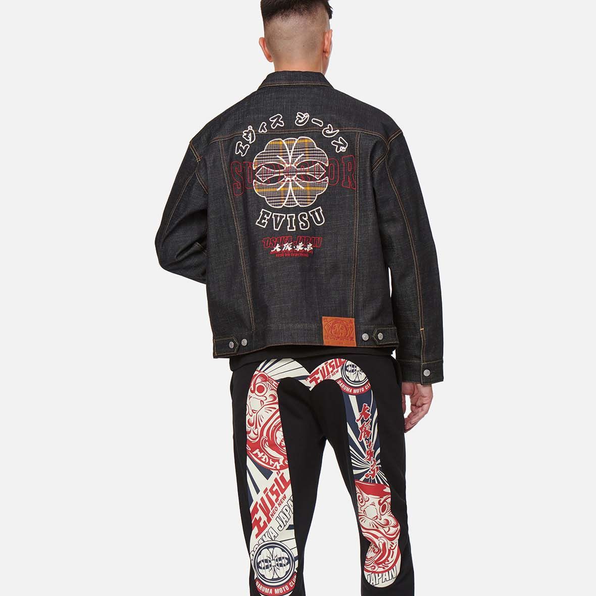 Details for EVISU 格紋拼接丹寧外套 秋季款 - 丹寧藍. 2EAHTM1DJ787LFCQ