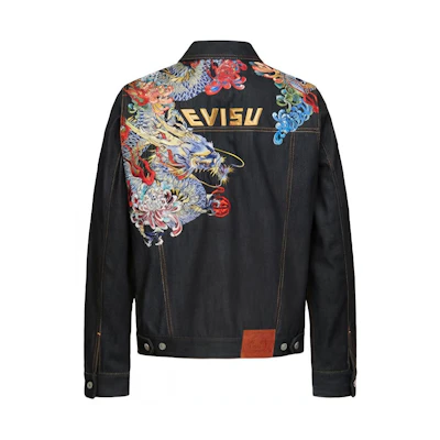 EVISU Poseidon Embroidered Denim Jacket Blue - Fall Collection. 2EAHTM1DJ701XXCT