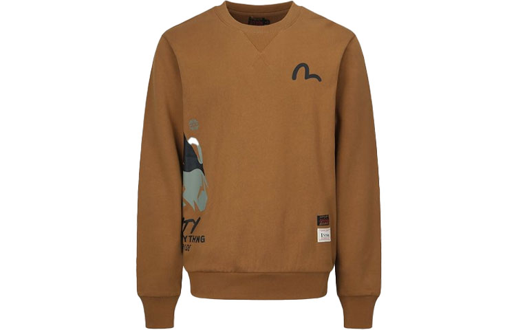 EVISU Printed Crewneck Long Sleeve Sweatshirt for Men 2EAHTM1SW334XXCT