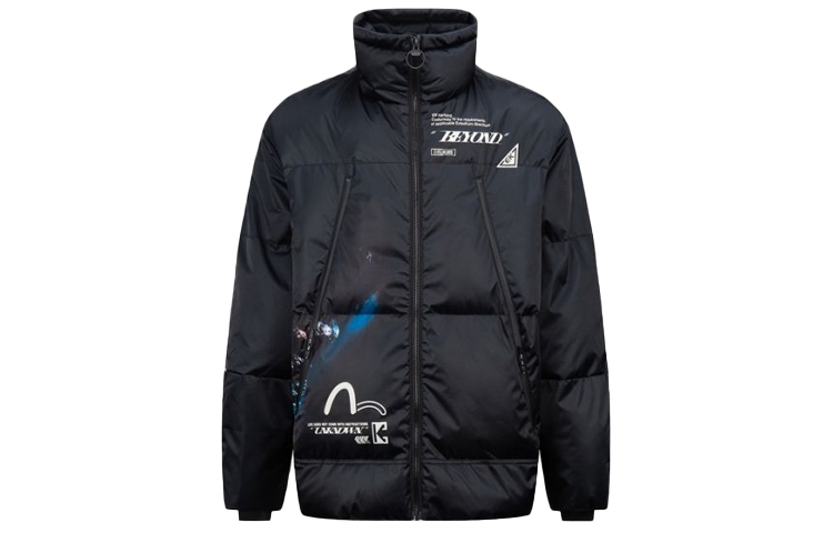 EVISU Printed High-Neck Digital Photo Jacket Winter Black  Cotton Jacket 2EAGNM1JK731OSPQ 圖 2