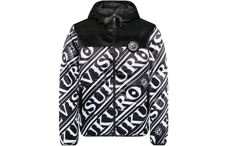 EVISU Printed Insulated Hooded Down Jacket  Black Color 1EAGNM9NJ732XX