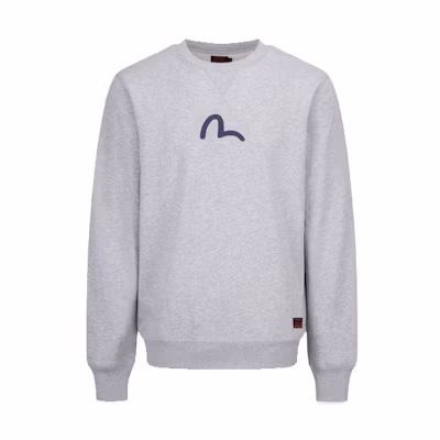 EVISU Pure Color Seagull Print Unisex Casual Crewneck Sweatshirt 2EABSM1SW321XXCT