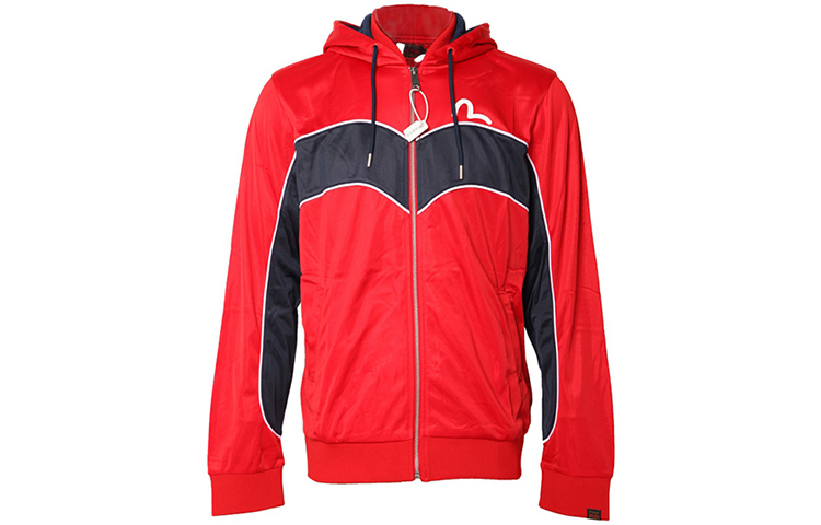 EVISU Red Hoodie Jacket with Large Seagull Applique Design 1EAHTM9SW312XX