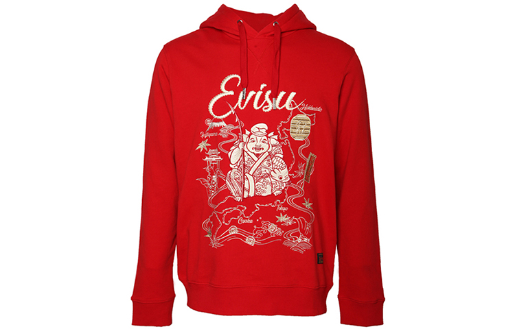 EVISU Red Sweatshirt with Fisherman Embroidery 1EAHTM9SW325XXRED