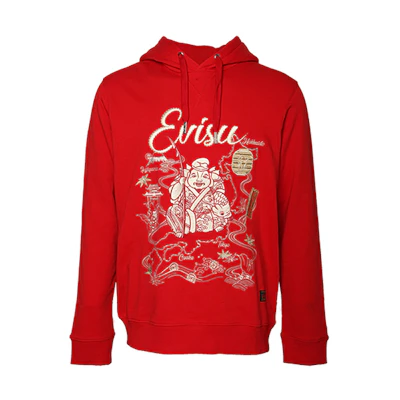 EVISU Red Sweatshirt with Fisherman Embroidery 1EAHTM9SW325XXRED