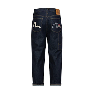 EVISU Seagull Buddha Embroidered Denim Jeans. 2ESHTM4JE8023BLDN