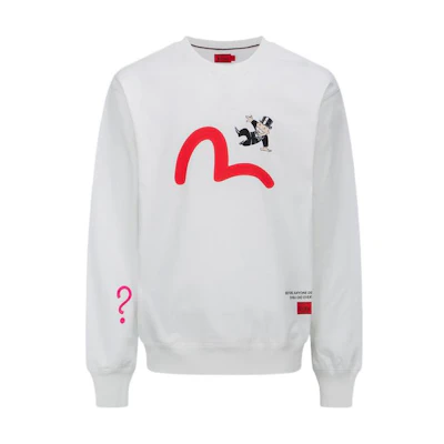 EVISU Seagull Cartoon Embroidered Crewneck Sweatshirt 2ESMOM2SW451LFCT