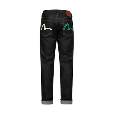 EVISU Seagull Embossed Slim Fit Jeans in Denim Blue. 2ESHTM4JE103417DN