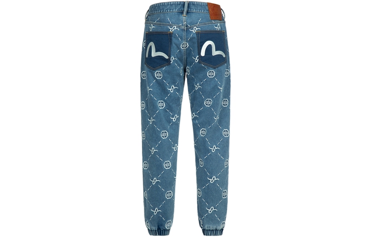 EVISU Seagull Embroidered Jogger Jeans for Men in Denim Blue. 2ESHTM3JO143XXCX 圖 3