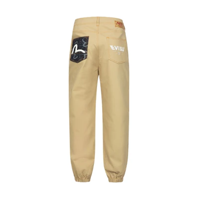 EVISU Seagull Embroidered Jogger Pants for Men with Logo and Kamon Design 2ESHTM4PO7044FFCT