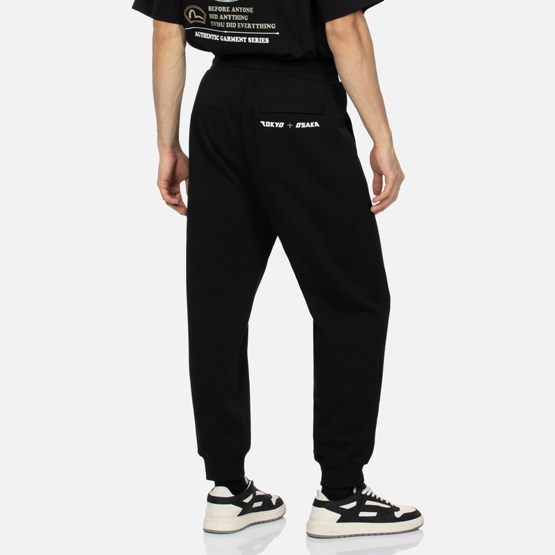 Purchase EVISU カモメ刺繍 カジュアルジョガースウェットパンツ ブラック 2EAHTM3SP70753DCT