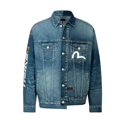 EVISU Seagull Graphic Denim Jacket Denim Blue 2ESHTM3DJ239LFCT
