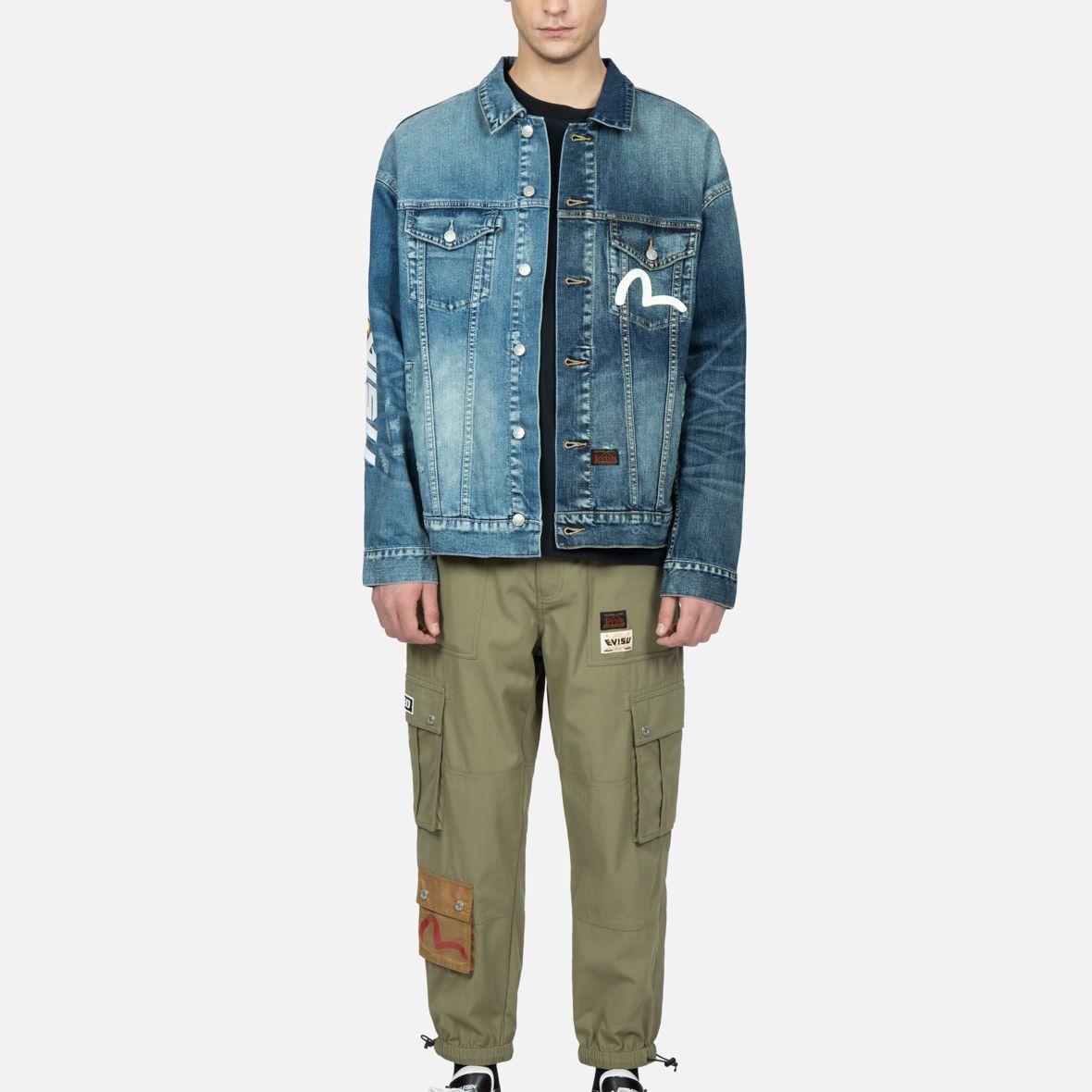 Details for EVISU Jaket Denim Grafik Seagull Biru Denim 2ESHTM3DJ239LFCT