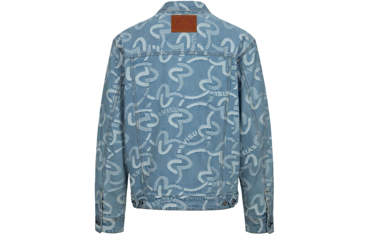 EVISU Seagull Jacquard Loose Fit Denim Jacket for Men - Denim Blue. 2ESHTM4DJ1006RXDN 圖 3