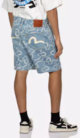 Shop EVISU 海鷗提花寬版牛仔短褲 男款 2ESHTM4DS1047OSDN