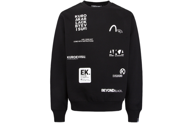 EVISU Seagull Letter Graphic Crewneck Pullover Sweatshirt - 2EAGNM3SW1960RXFL