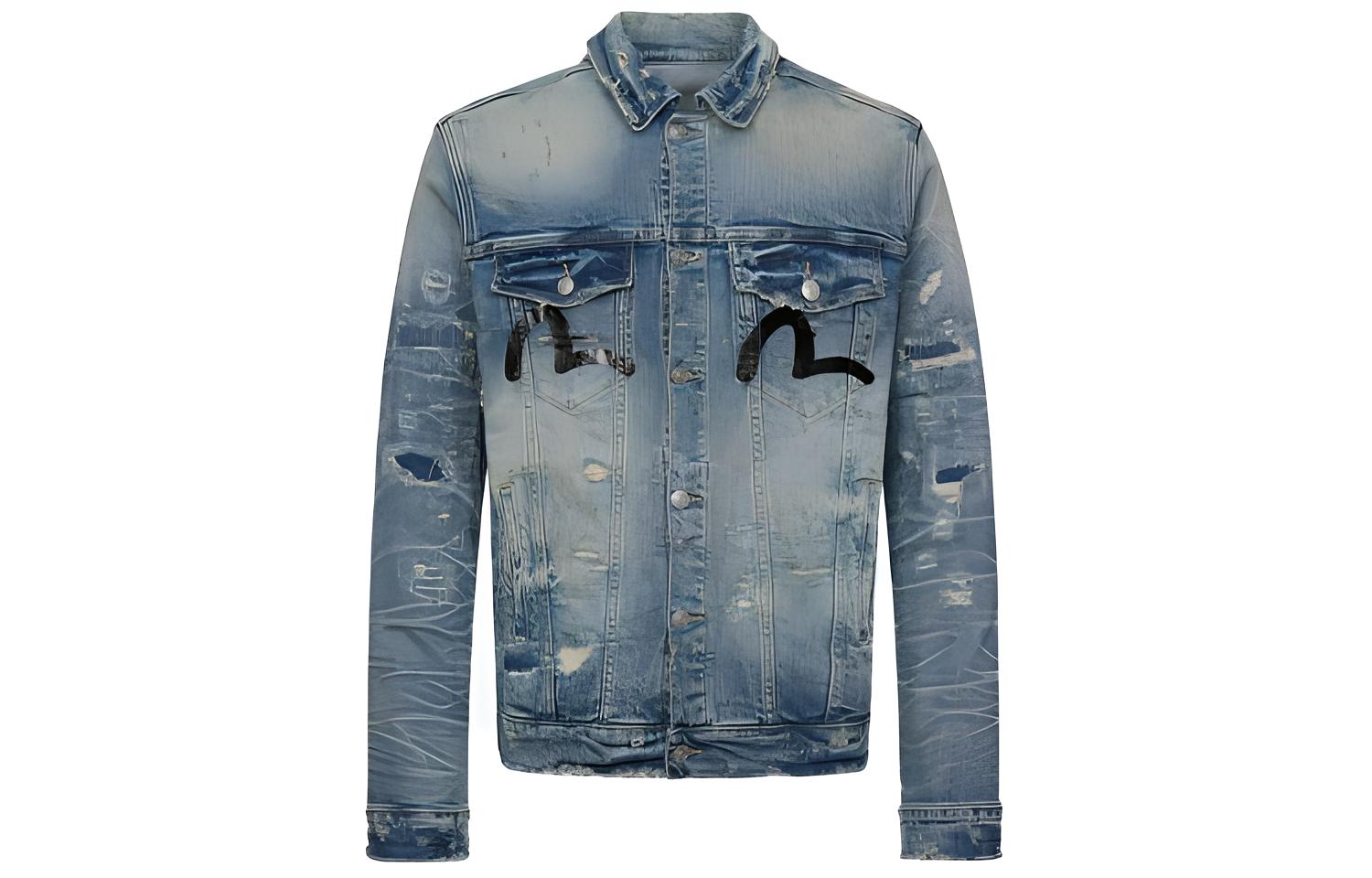 EVISU Seagull Logo  Denim Jacket in Blue Jeans 2ESOSM1DJ751XX