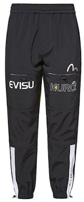 EVISU Celana Jogger Logo Seagull dengan Kantong dan Tali Serut - Hitam 2EAGNM0PP208LF Order EVISU Celana Jogger Logo Seagull dengan Kantong dan Tali Serut - Hitam 2EAGNM0PP208LF