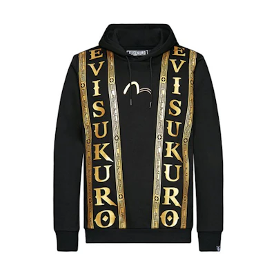 EVISU Seagull Logo Print Black Sweatshirt for Men 1EAGNM9SW350XX