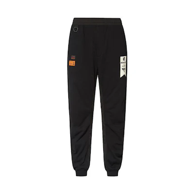 EVISU Seagull Logo Slogan Print Sweatpants Casual Pants - Black 2EAHTM0SP4013D