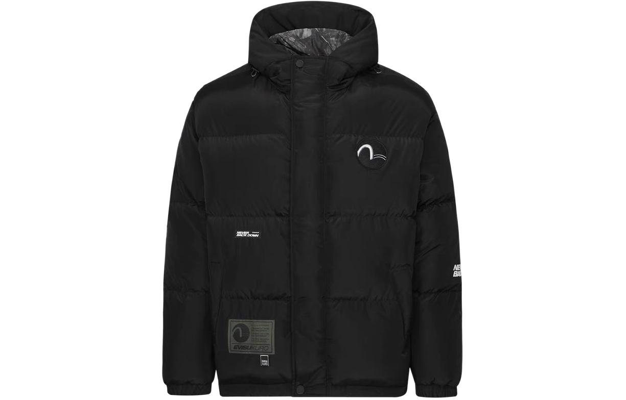 EVISU Seagull Logo Unisex Hooded Down Jacket - Black 2EAGNM2NJ780LFPL 圖 2