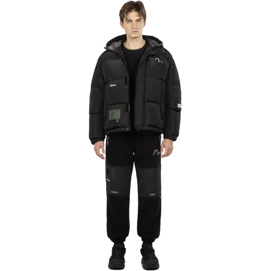 EVISU Seagull Logo Unisex Hooded Down Jacket - Black 2EAGNM2NJ780LFPL 圖 4