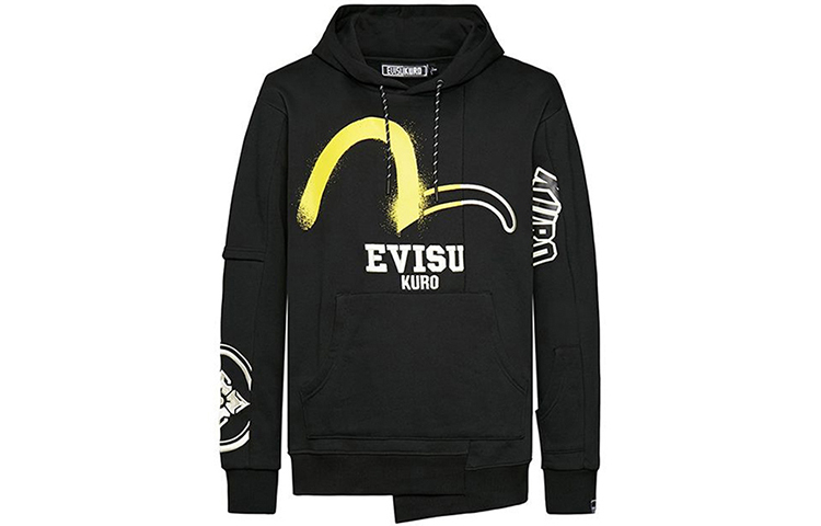 EVISU Seagull Print Hoodie Black () 1EAGNM9SW365XX