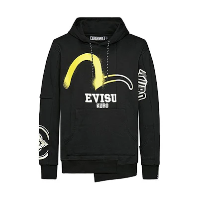 EVISU Seagull Print Hoodie Black () 1EAGNM9SW365XX