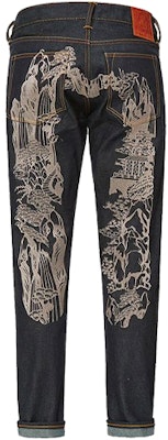 EVISU Slim Fit Jeans Azul con Bordado M Grande y Diseño de Paisaje. 2ESHTM1JE90610 Lookbook EVISU Slim Fit Jeans Azul con Bordado M Grande y Diseño de Paisaje. 2ESHTM1JE90610