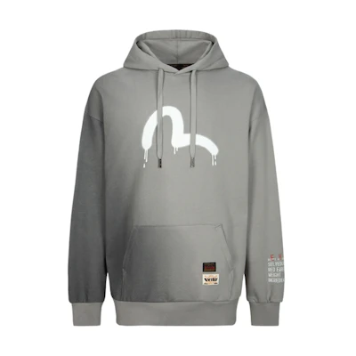 EVISU Slogan Print Pullover Sweatshirt Grey 2EAHTM3SW8044LFCT