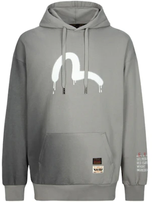 EVISU Slogan Print Pullover Sweatshirt Grey 2EAHTM3SW8044LFCT Details for EVISU Slogan Print Pullover Sweatshirt Grey 2EAHTM3SW8044LFCT
