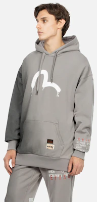 EVISU Slogan Print Pullover Sweatshirt Grey 2EAHTM3SW8044LFCT 1