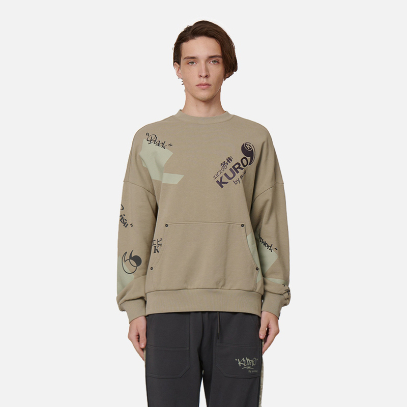 Shop EVISU 標語印花圓領套頭衫 男女款 2EAGNM2SW454LFCT