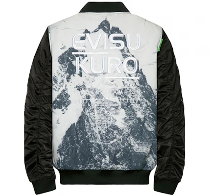 EVISU Snow Mountain Patchwork Bomber Jacket Hitam/Putih 1EAGNM9JK794XX Buy EVISU Snow Mountain Patchwork Bomber Jacket Hitam/Putih 1EAGNM9JK794XX