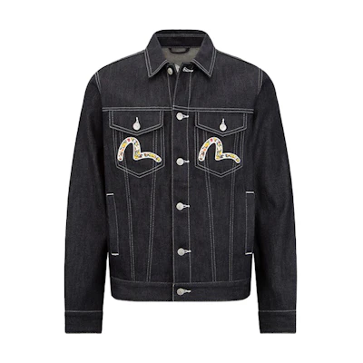 EVISU Solid Color Casual Denim Jacket for Men. 2EAHTM2DJ708XXCT