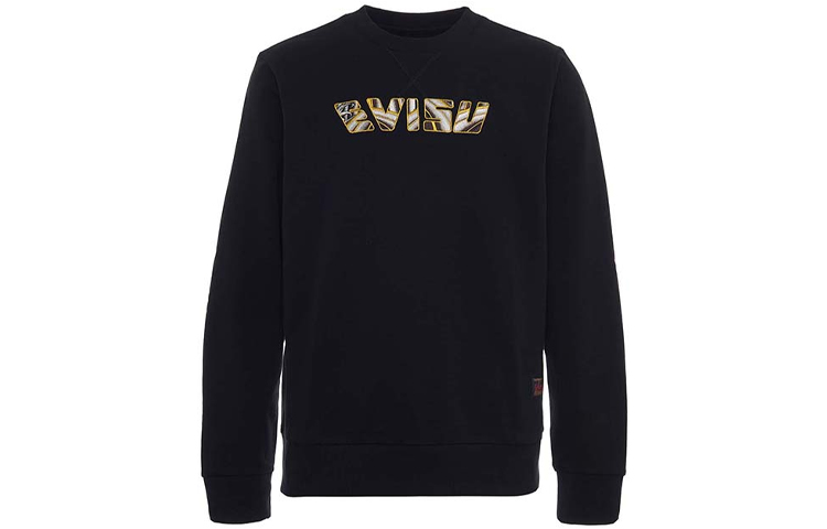EVISU SS19 Slogan Print Pullover Sweatshirt Black 1ESHTM9SW374XX