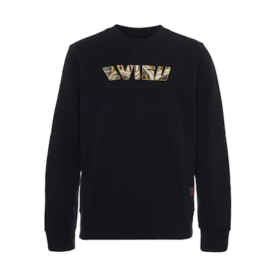 EVISU SS19 Slogan Print Pullover Sweatshirt Black 1ESHTM9SW374XX