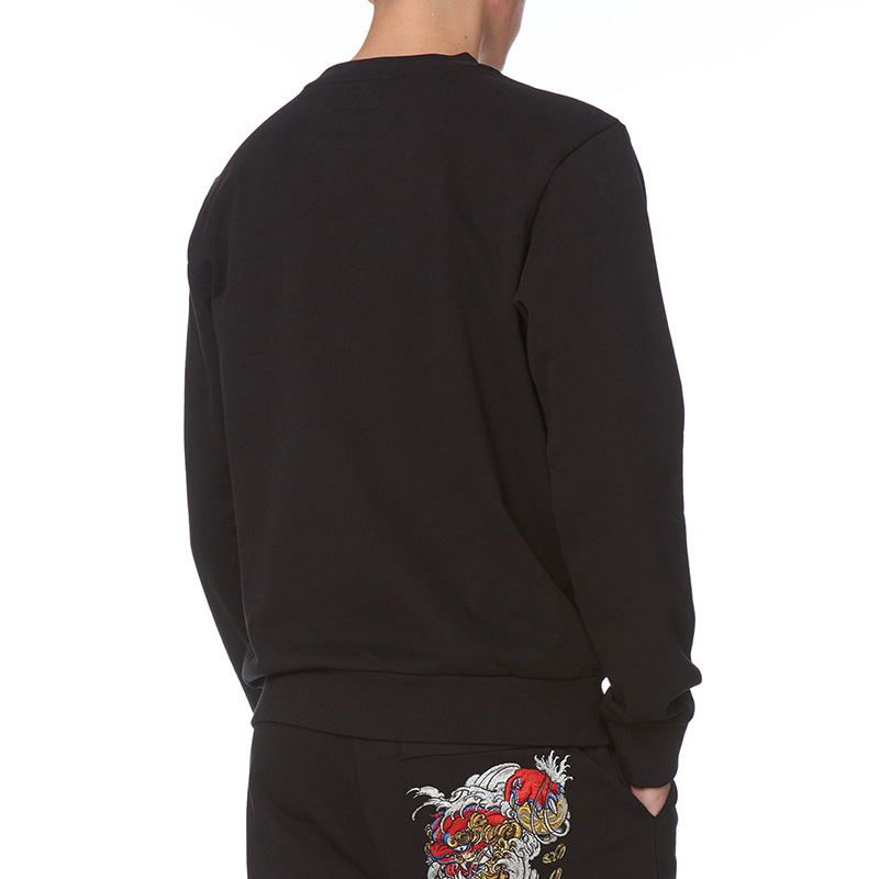 Purchase EVISU SS19 標語印花黑色圓領衛衣 1ESHTM9SW374XX