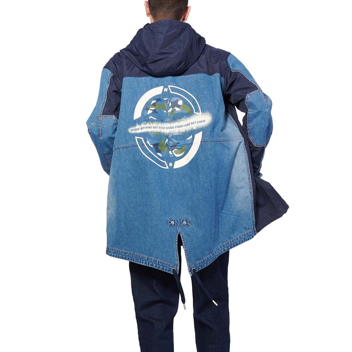 EVISU SS20  Floral & Seagull Print Denim Jacket Blue Denim. 2ESHTM0CT705WV 圖 4