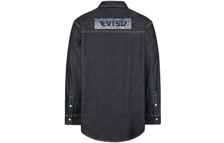Lookbook 에비수 SS20 그라디언트 크리스탈 로고 데님 셔츠 남성 블랙 2ESHTM0SJ270DN