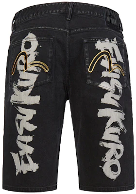 エヴィス SS20 ハンドペイント ロゴ デニムショーツ メンズ ブラック. 2ESGNM0DS182XX Lookbook エヴィス SS20 ハンドペイント ロゴ デニムショーツ メンズ ブラック. 2ESGNM0DS182XX