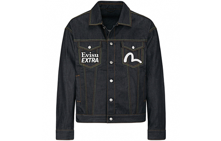 EVISU SS20 Rainbow Seagull Embroidered Denim Pocket Jacket Deep Blue Men. 2ESHTM0DJ702LF 圖 3