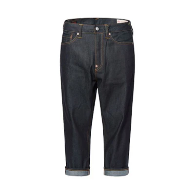 EVISU SS20 Seagull Embroidered Slogan Jeans in Denim Blue. 2ESHTM0JE12127