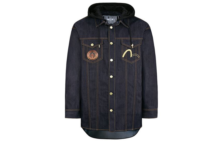 EVISU SS20 Skull Logo Embroidered Denim Jacket  Black 2ESGNM0SJ731OS 圖 3