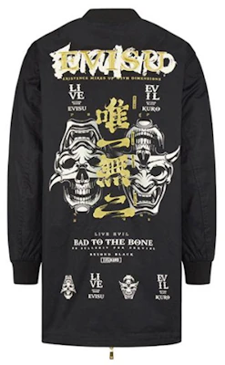 EVISU SS20 Skull Printed Slogan Embroidered Jacket Black Fashion 2ESGNM0CT768WN Lookbook EVISU SS20 Skull Printed Slogan Embroidered Jacket Black Fashion 2ESGNM0CT768WN