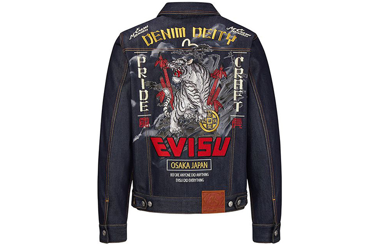 Order EVISU SS20 老虎與海鷗刺繡牛仔外套 藍色牛仔 2ESHTM0DJ710XX