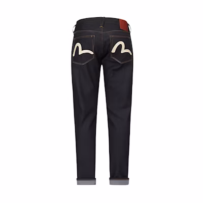 EVISU SS21 Slim Fit Seagull Print Jeans Denim Blue. 2ESBSM1JE11017
