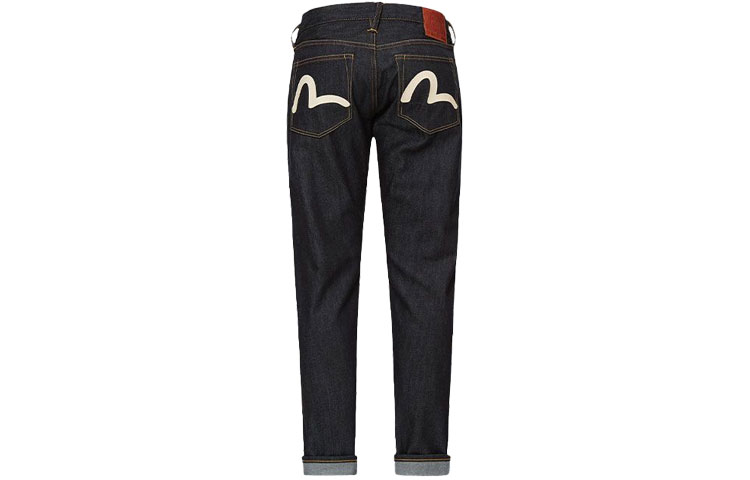 Order 에비수 SS21 슬림 핏 갈매기 프린트 진 데님 블루. 2ESBSM1JE11017